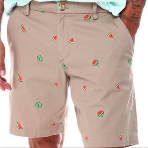 Chaps Coastland Wash Men's Vintage Khaki Watermelon Print Graphic Casual Shorts
